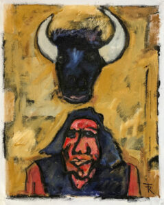 Buffalo Man – Homage to Fritz Scholder, Painter by Tom Russell
